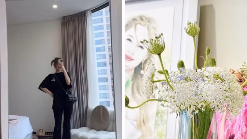 Mặc dù đã chuyển ra riêng một thời gian, nhưng Xoài Non vẫn đang bận rộn sắp xếp và trang trí không gian sống mới của mình.