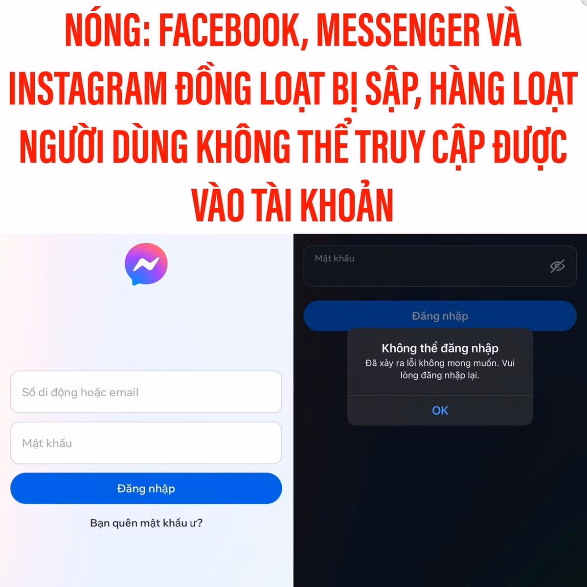 Khoảng 22h15 tối 5/3, các nền tảng mạng xã hội nhiều người dùng nhất hiện nay trực thuộc Meta là Facebook, Instagram và Threads đã gặp lỗi, nhiều người dùng thông qua các nền tảng khác đều thông báo cho nhau về tình trạng không truy cập được.