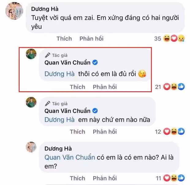 Đáng chú ý, cộng đồng mạng còn đổ dồn vào màn "thả thính” của thủ môn Quan Văn Chuẩn và bạn gái hơn tuổi.