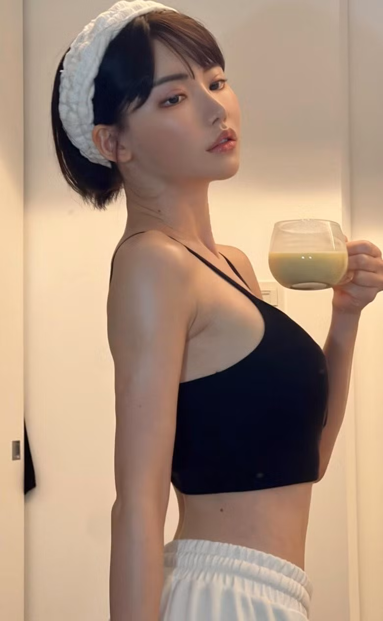 Vòng 3 của người đẹp bị biến dạng, méo mó đến bất thường. Dù gương mặt vẫn xinh đẹp như bảo chứng nhan sắc nhưng nhìn xuống đường cong của cô, nhiều người không khỏi giật mình.