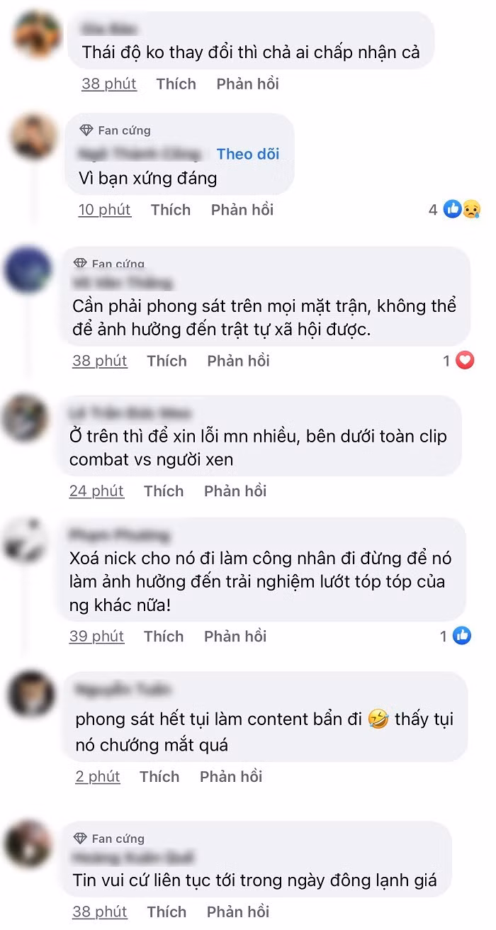 Sau khi thông tin trên được lan truyền trên mạng xã hội đã lập tức gây bão. Một số bình luận của netizen về sự việc này: "Chia buồn cùng Nô... Còn mình chung vui cùng mọi người. Ở trên thì để xin lỗi mọi người nhiều, bên dưới toàn clip combat với người xem."...
