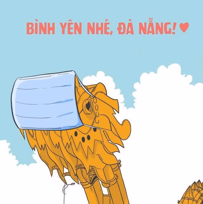 Hàng loạt những hình ảnh truyền đi thông điệp xúc động, cùng sát cánh bên thành phố xinh đẹp. Hình ảnh cầu rồng đeo khẩu trang như để nhắc nhở mọi người hãy bảo vệ sức khỏe cho bản thân và xã hội.