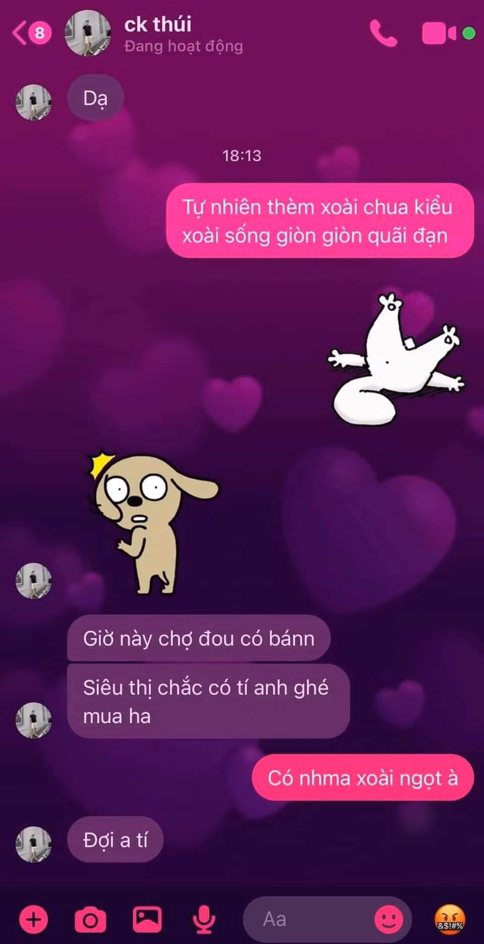 Mới đây trên mạng xã hội, đoạn hội thoại và những hình ảnh ghi lại cách chàng trai giải "bài toán" nửa đêm thèm xoài chua của người yêu thu hút sự chú ý của đông đảo netizen.