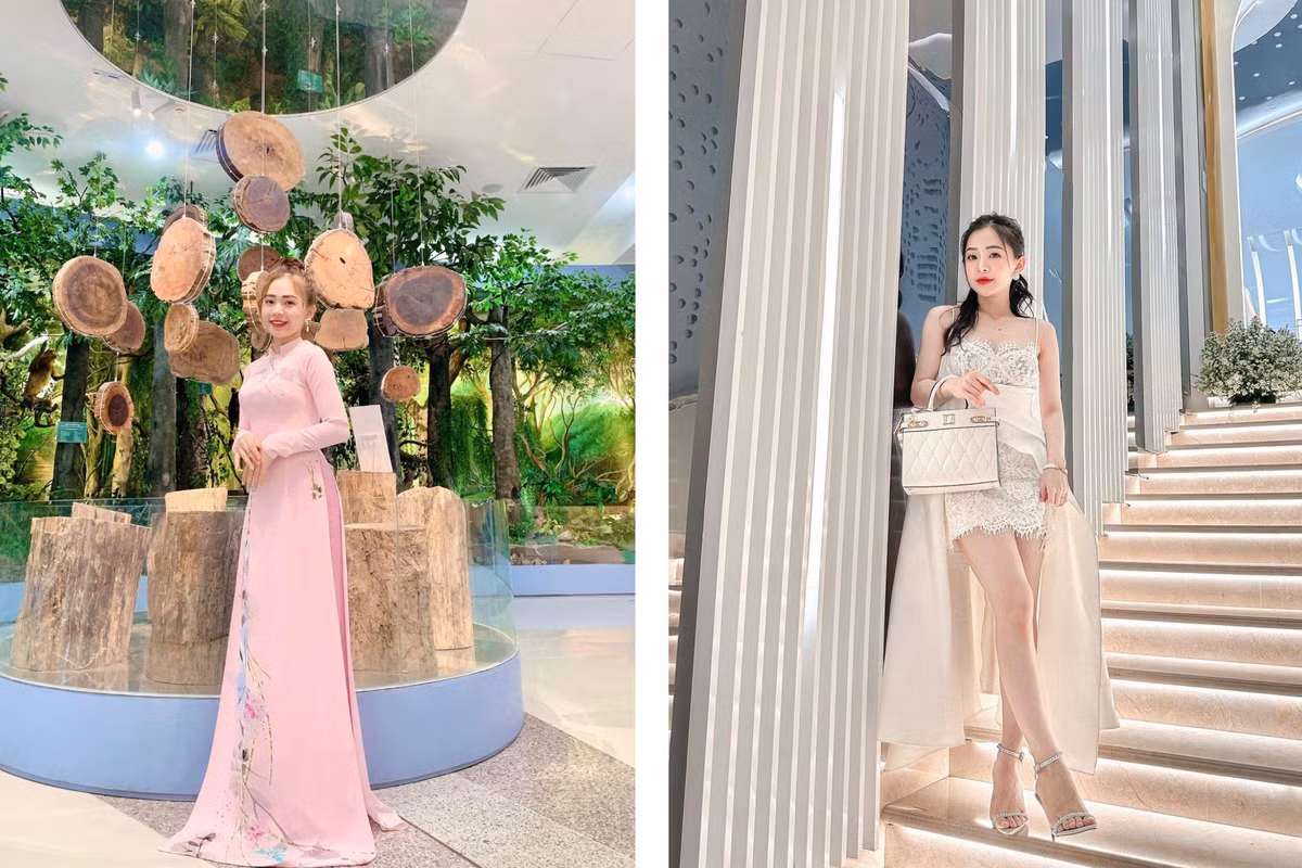 Ngân Nguyễn luôn khoác lên người những tà áo dài tươi tắn với thiết kế khá độc đáo, không hề rập khuôn với những kiểu áo đơn giản hay truyền thống.