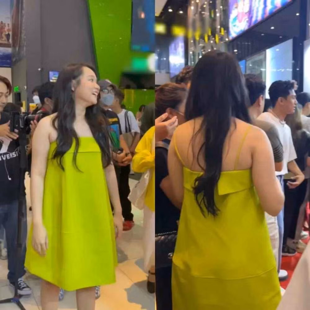 Cụ thể là phần cánh cửa phía sau Trúc Anh trở nên bất thường, cong méo và mờ hẳn. Có lẽ vì chưa tự tin với hình thể thừa cân của mình trước công chúng nên cô nàng chỉnh sửa ảnh nhẹ nhàng để body thon gọn hơn.
