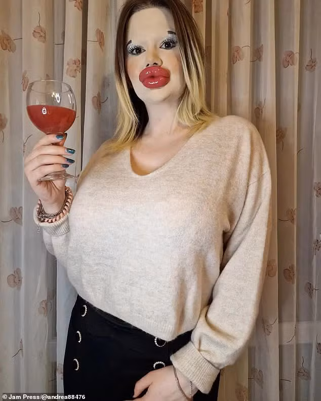 Theo đó, bên cạnh việc nâng ngực, tiêm botox, nâng gò má,...thì Andrea đặc biệt có niềm đam mê với việc bơm môi.