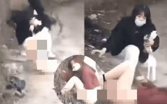 Cụ thể, chiếc váy của cô nàng đã vô tình mắc kẹt vào hàng rào đồng thời khiến cho chính chủ vô tình để lộ hoàn toàn vòng ba ngay sau khi tiếp đất.