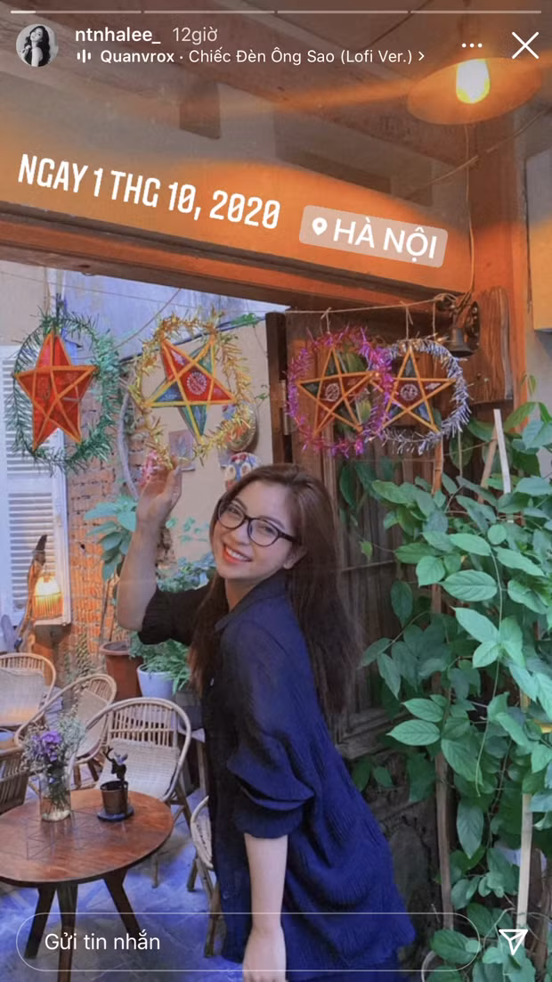 Nhật Lê - bồ cũ Quang Hải đăng ảnh Trung thu năm ngoái, khi vẫn còn ở Hà Nội.