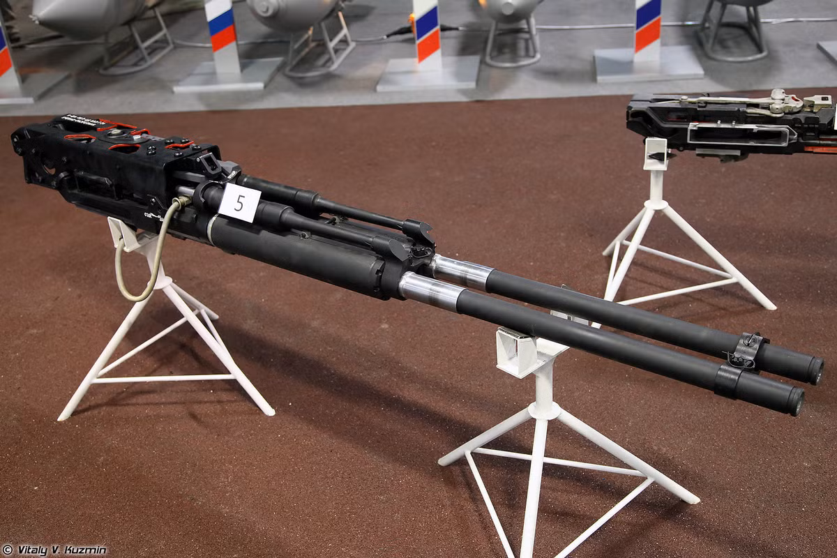 Pháo tự động GSh-30-2 là pháo nòng kép 30 mm được trang bị trên cường kích Su-25. Ảnh: Vitaly V.Kuzmin.