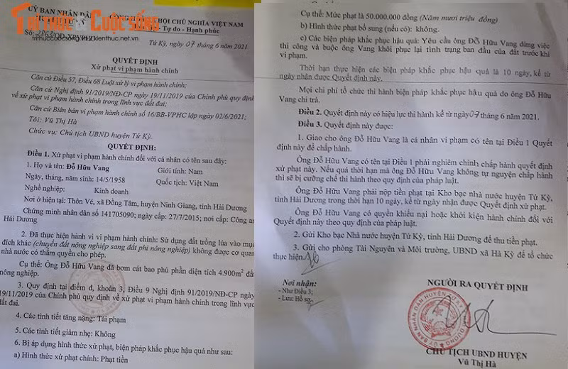 Chuyen la, 1 du an, Cty Huu Vang bi 3 cap chinh quyen Hai Duong xu phat-Hinh-3