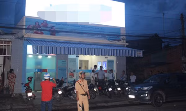 Ngân hàng nơi xảy ra vụ cướp. Ảnh: Báo Ấp Bắc