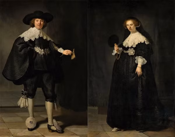 Bộ đôi bức họa chân dung Maerten Soolmans và Oopjen Coppit của họa sĩ Hà Lan Rembrandt vẽ vào năm 1634. Viện bảo tàng Rijksmuseum (Amsterdam) và Louvre (Paris) kết hợp mua lại bức tranh này từ gia đình Rothschild vào năm 2015 với giá 180 triệu USD.