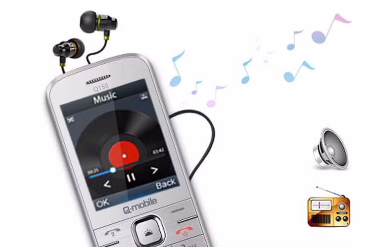 Điện thoại Q-Mobile Q150 trang bị jack tai nghe tiêu chuẩn 3.5 mm, camera VGA. Thuộc dòng điện thoại cơ bản nhưng Q-Mobile Q150 không quên tích hợp chức năng GPRS để bạn có thể kết nối internet. Giá: 390.000 đồng.