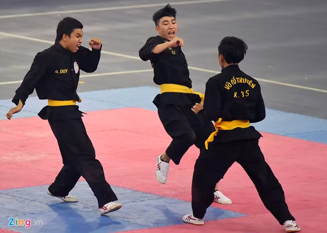 Đoàn ĐH Thể dục Thể thao TP HCM cũng đem đến nhiều tiết mục đặc sắc của võ thuật Việt Nam.