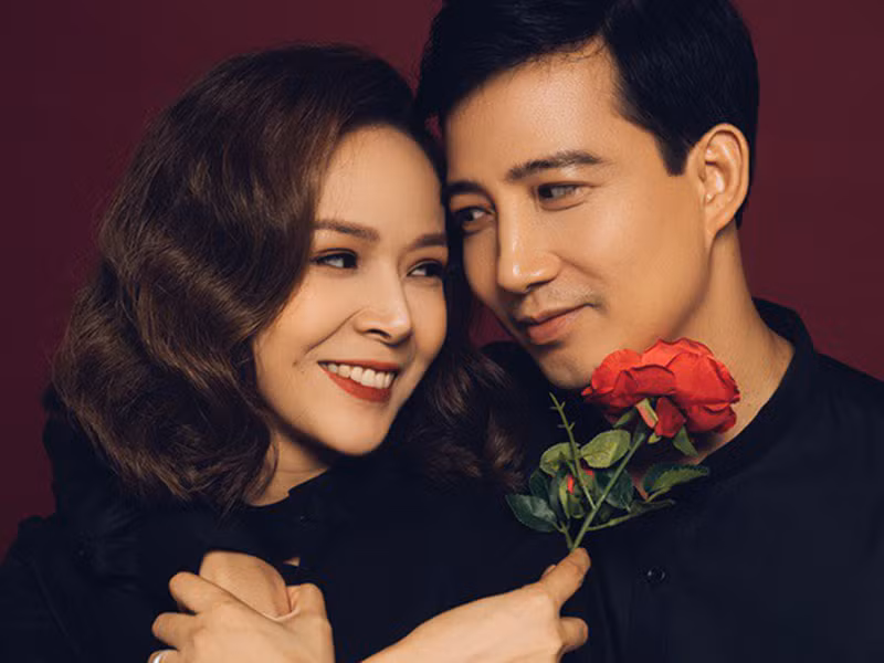 Sau 5 năm tìm hiểu, Diễm Hương và Hồng Quang mới tổ chức đám cưới. Ảnh: VTV