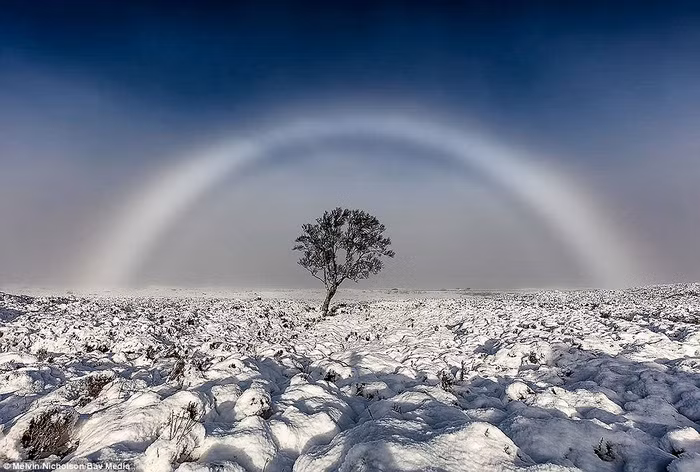 Hình ảnh cầu vồng trắng chụp tại Scotland - Ảnh: Melvin Nicholson