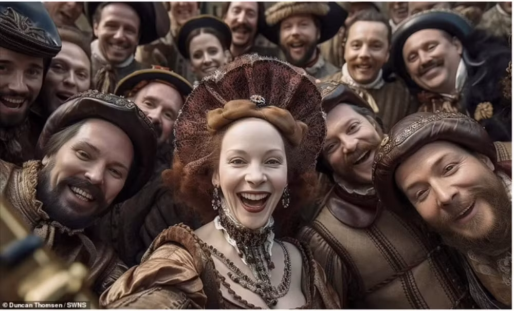 Bức ảnh selfie của Nữ hoàng Elizabeth I và các cận thần của bà thể hiện không khí vui vẻ và hòa đồng, khác với hình ảnh nghiêm khắc của bà trong lịch sử.