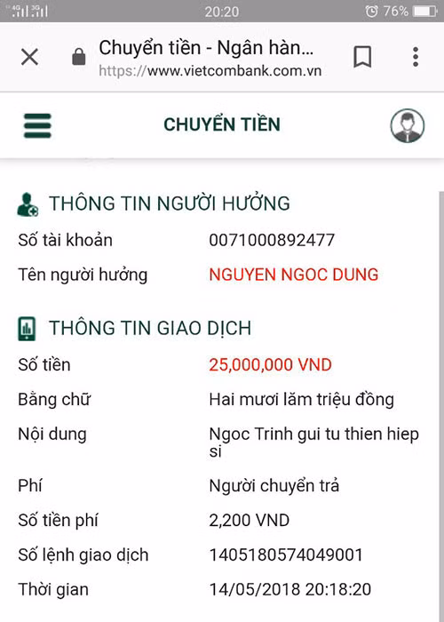 Ngoài kêu gọi giúp đỡ gia đình các hiệp sĩ qua đời, Ngọc Trinh còn ủng hộ đội trưởng nhóm hiệp sĩ 25 triệu đồng.