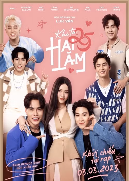 Bộ phim "Khi ta hai lăm" có sự tham gia diễn xuất của Midu. Trong phim, hot girl sinh năm 1989 vào vai Tuệ Lâm - quản lý của nhóm nhạc nam đình đám The Air. Ảnh: CGV