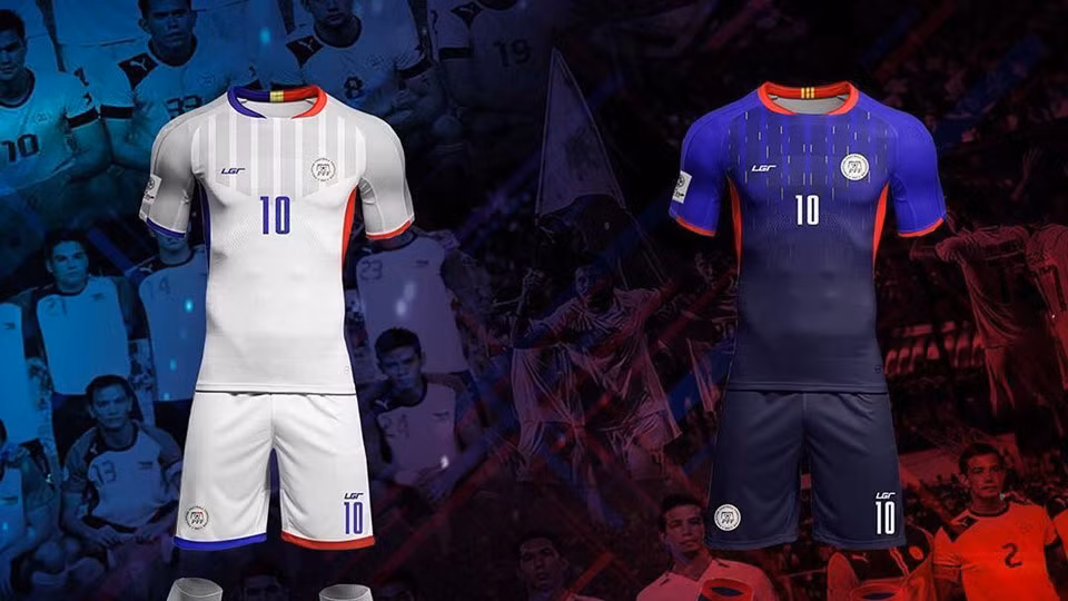 Đứng vị trí thứ 5, giá áo đấu của đội tuyển Philippines ở mức 34 USD. Áo sân nhà vẫn là màu trắng truyền thống kết hợp xanh và đỏ. Trong khi đó áo sân khách sử dụng màu xanh làm màu chủ đạo.