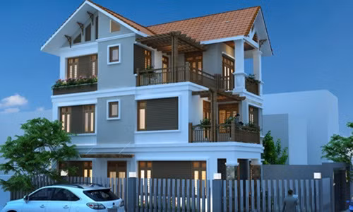 Hiện đại, thẩm mỹ và hài hòa về không gian sống là những điểm nhấn thể hiện trong thiết kế kiến trúc của biệt thự 3 tầng. Ảnh: Thietkenoithatcaocap.