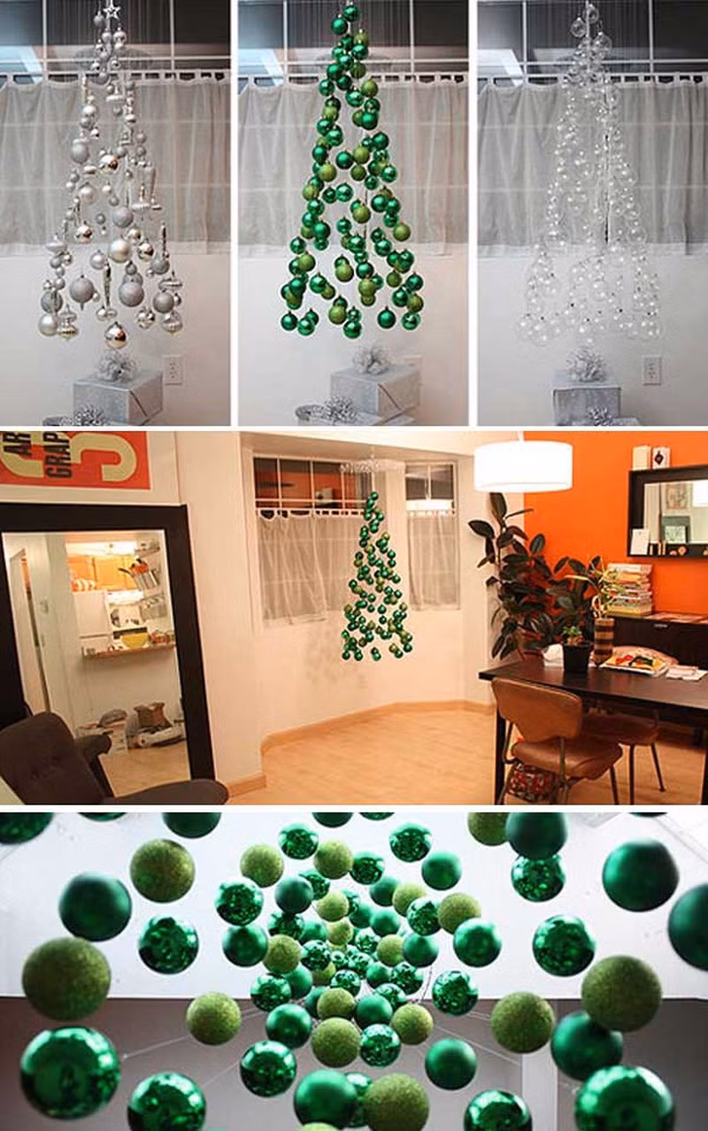 Cây thông Noel độc đáo từ những quả bóng nhiều màu sắc.