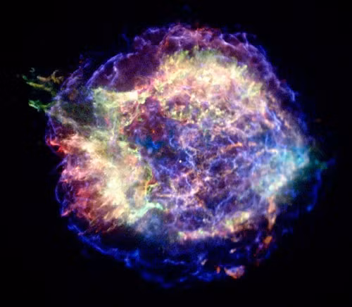 Vụ nổ siêu tân tinh đã để lại một xác sao siêu đặc, quay nhanh được gọi là pulsar (sao xung). Sau đó, sao xung này đã tạo ra một bong bóng gồm các hạt năng lượng xung quanh chính nó, kết hợp với các mảnh vỡ do vụ nổ siêu tân tinh tạo ra, hình thành cấu trúc giống như bàn tay kéo dài 150 năm ánh sáng.