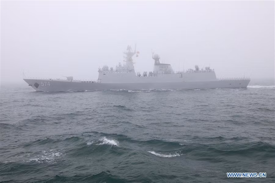 Khi hạm Tam Á (Sanya) được đóng theo lớp khinh hạm Type 054A thuộc Hạm đội Bắc Hải - Hải quân Trung Quốc. Nguồn ảnh: Xinhua.