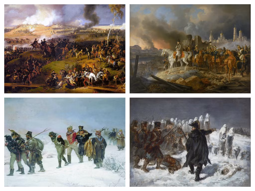Thậm chí người Pháp khi đó còn cho rằng nước Nga chỉ là "lót đường" trên đường Napoleon tiến quân tới Ấn Độ. Kết quả là trong số 600.000 lính được Napoleon mang tới Nga, chỉ 20.000 người đủ sức trở về nhà. Nguồn ảnh: BI.