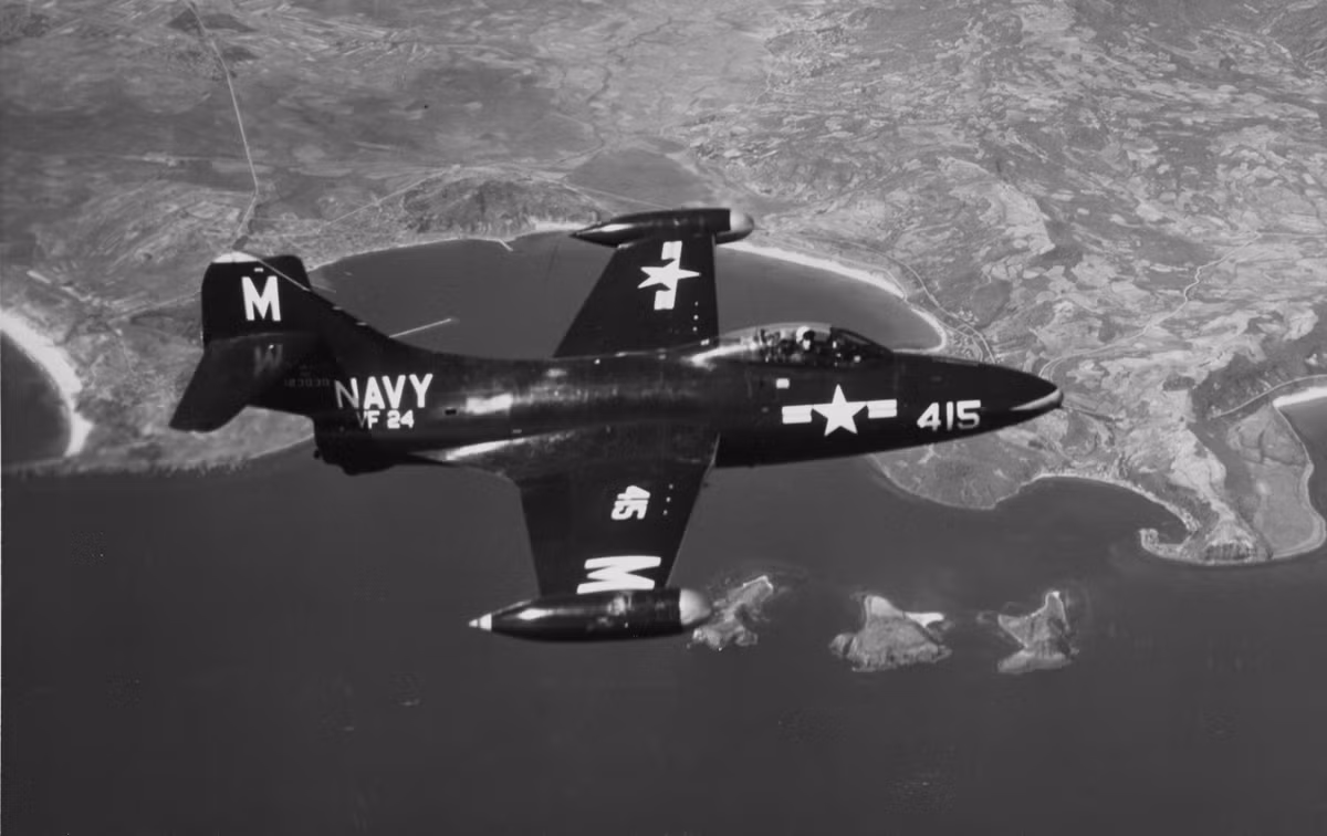 Ban đầu, loại máy bay F-9 này được thiết kế để trở thành chiến đấu cơ. Tuy nhiên nó chỉ đảm nhận vai trò chiến đấu cơ trên chiến trường Triều Tiên. Nguồn ảnh: USAF.