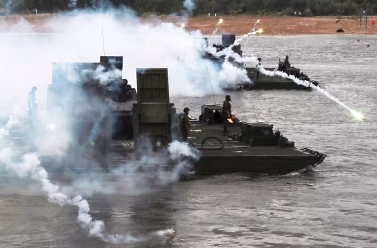 Trong ảnh là một đơn vị Công binh Nga tham gia hội thao quân sự International Army Games 2015 do Bộ Quốc phòng Nga tổ chức.