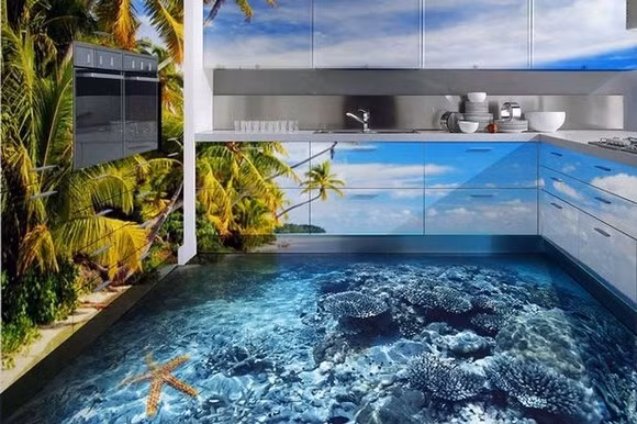  Lát sàn nhà đẹp với công nghệ 3D là một trong những giải pháp làm mới căn nhà độc đáo, khác lạ so với việc sử dụng các vật liệu trang trí truyền thống. Nhờ công nghệ phủ trong suốt, bề mặt sàn láng bóng, cho phép nhìn thấy những hình ảnh trang trí, màu sắc nổi bật và hình ảnh trên sàn nhà sống động như thật.