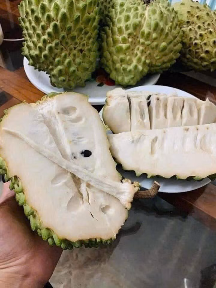 Theo người bán, nguồn cung dồi dào là một trong những nguyên nhân khiến na sầu riêng giảm giá mạnh so với những năm trước. Ảnh: Facebook