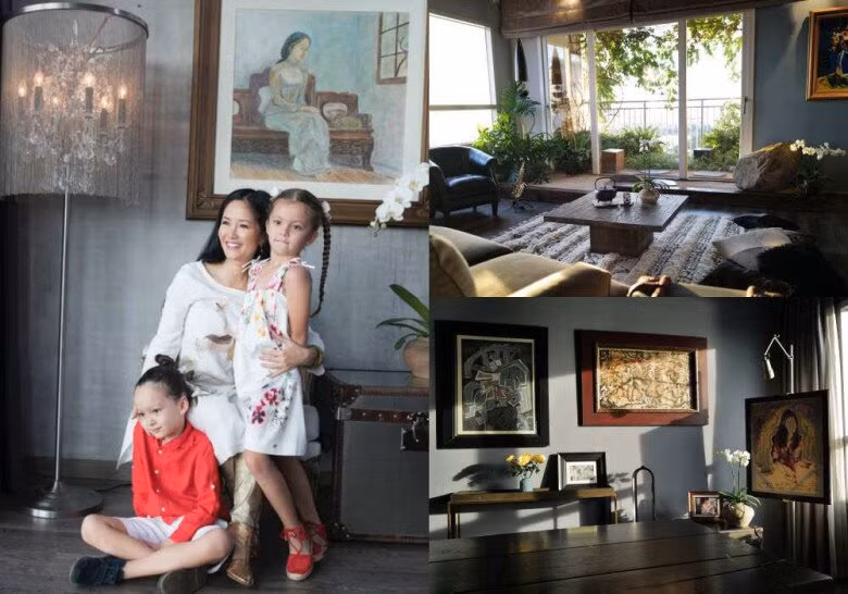 Ngôi nhà được nữ ca sĩ tô điểm bằng nhiều bình hoa tươi và cây cảnh. Ảnh: FBNV