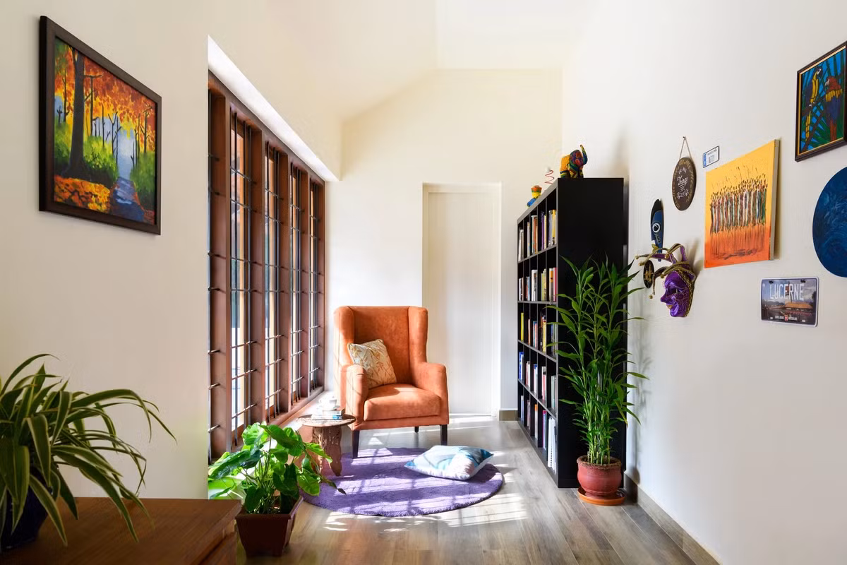 Thư viện ngập tràn ánh sáng. Ảnh: Architecturaldigest