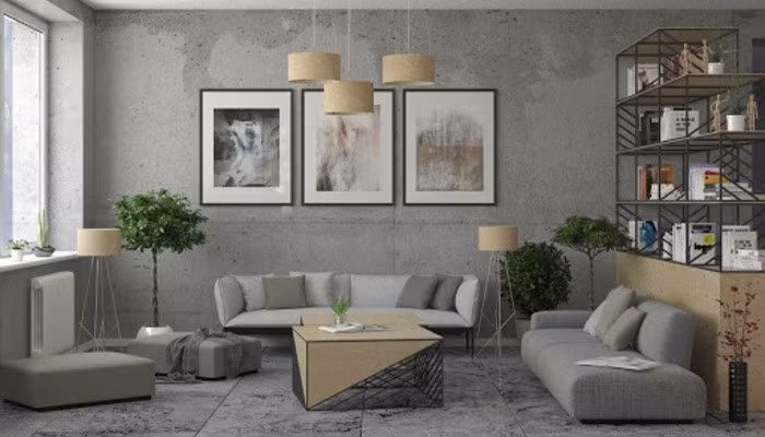 Xi măng trần kết hợp các loại gạch retro đã tạo nên hiệu ứng mạnh mẽ trong năm vừa qua. Nhiều người dự đoán xu hướng này có thể phá đảo mọi ngóc ngách trong thời gian tới. Ảnh: Dff