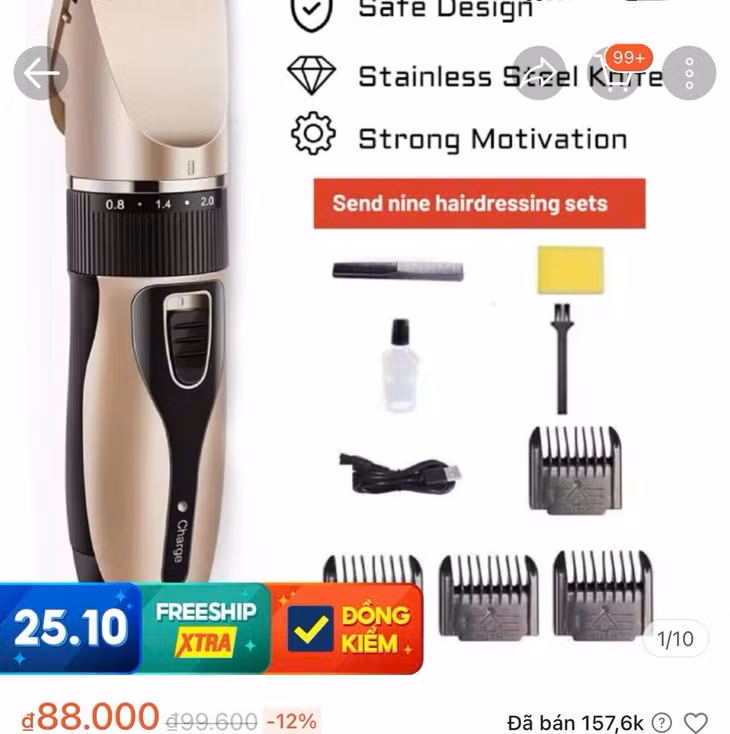 Tông đơ cắt tóc 88.000 đồng... giá rẻ khó tốt Tong do cat toc 88.000 dong... gia re kho tot
