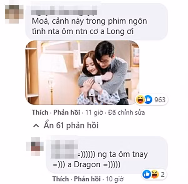 Cảnh ôm của Long - Nam còn bị cho là thua xa màn ôm tinh tế của Park Seo Joon và Park Min Young trong phim Hàn "Thư ký kim sao thế?".