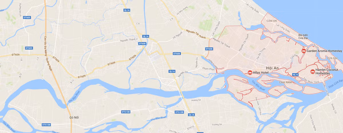 Hội An Thành phố trực thuộc tỉnh Quảng Nam (29/1/2008) Dân số: 135,450 (2015) Diện tích: 61,47km2 Phân chia hành chính: 9 phường, 4 xã Mã bưu điện: 235 (Quảng Nam) Biển số xe: 92 (Quảng Nam)