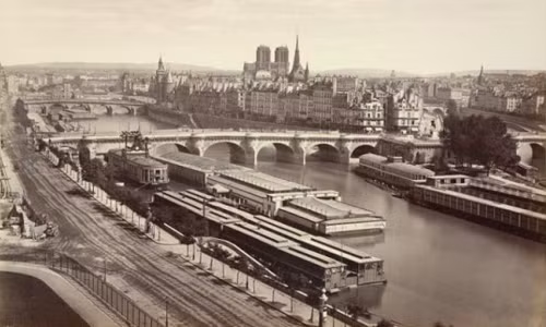 Gần 200 năm trước, Édouard Baldus đã thực hiện bộ ảnh ghi lại diện mạo Thủ đô Paris những năm 1850. Trong ảnh là một góc Ile de la Cité ở Paris.