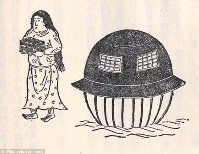 Bản phác họa của Ume No Chiri vẽ năm 1844 vẽ một vật thể bí ẩn trong rất giống vật thể bay không xác định (UFO) được tìm thấy ngoài khơi bờ biển tỉnh Hitachi, Nhật Bản năm 1803. Vật thể lạ này còn được miêu tả trong hai bản phác họa khác của Toen shosetsu (1825) và Hyōryū Kishu (1835). Bức phác họa của Ume No Chiri là một bằng chứng về UFO.