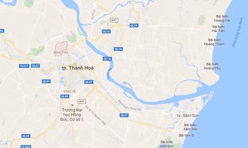 Hiện trường vụ hỏa hoạn (Vòng đỏ). Ảnh: Google Maps.