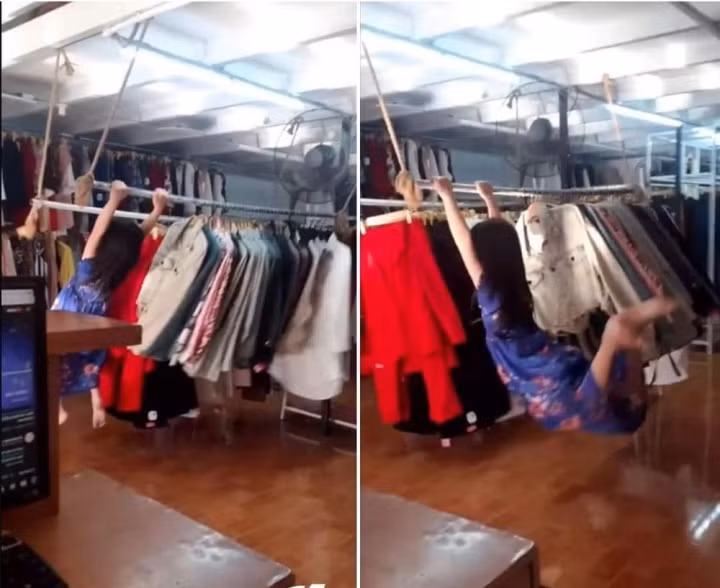 Chủ shop nhìn thấy cảnh này chắc khóc trong lòng một ít.