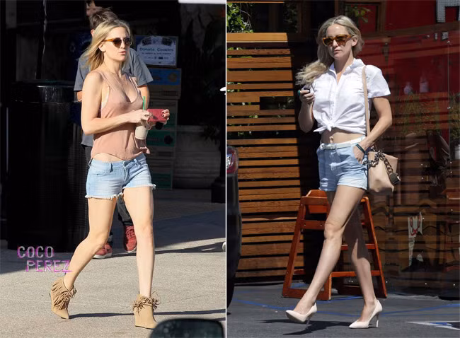 Một trong những vũ khí giúp đôi chân Kate Hudson dài ra là mặc quần short ngắn.