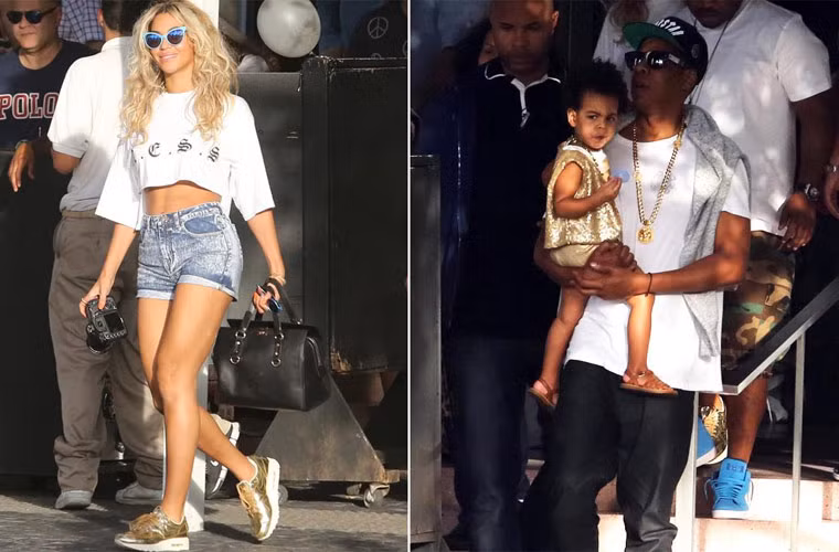 Thường bị chê bai cặp giò không thon nhỏ nhưng nhìn Beyonce mặc short cũng không đến nỗi tệ.