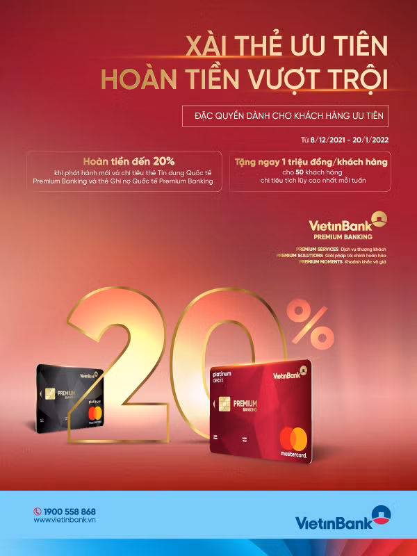 “Xai the uu tien - Hoan tien vuot troi” cung the VietinBank Premium Banking