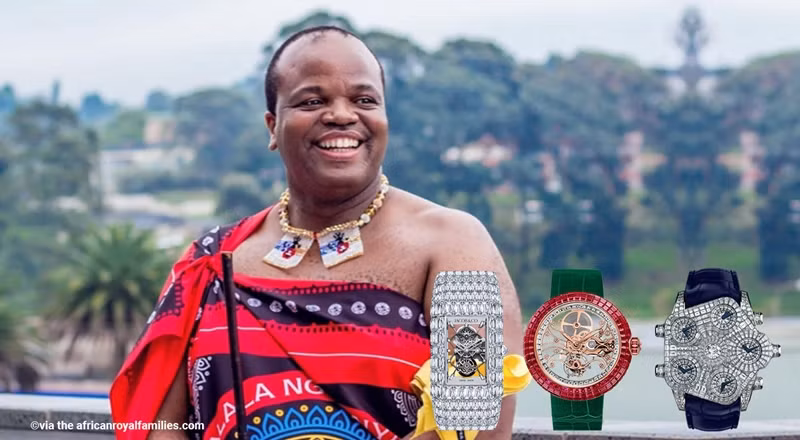 Được mệnh danh là tỷ phú "sát gái" nhất thế giới, quốc vương Mswati III có tới 15 người vợ. Đáng nói, con số này vẫn không dừng lại khi ông có ý định tuyển thêm gái trinh. Ảnh: IFL Watches