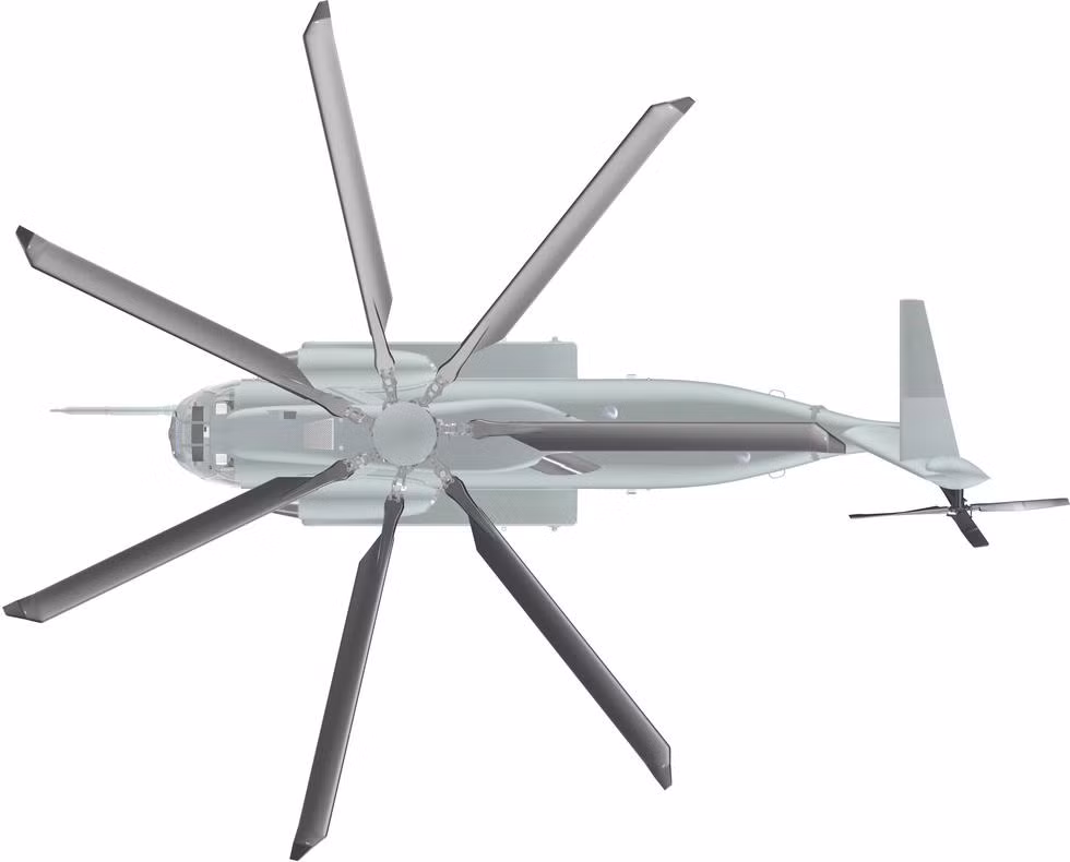 Sử dụng cánh quạt có đường kính cực lớn cho phép chiếc CH-53 không những "thồ" được khối hàng có trọng lượng lớn mà còn khiến nó dễ điều khiển hơn trong điều kiện thời tiết phức tạp. CH-53 có thể dễ dàng hạ cánh lên nóc nhà hoặc thậm chí bay lơ lửng bên cạnh nóc nhà và mở cửa để thả quân. Nguồn ảnh: QQ.