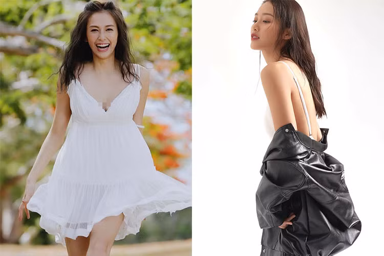 Nữ chính "Hậu duệ mặt trời" bản Đài Loan vốn theo đuổi gu thời trang gợi cảm trong khi đó Khả Ngân hiếm hoi mặc gợi cảm.