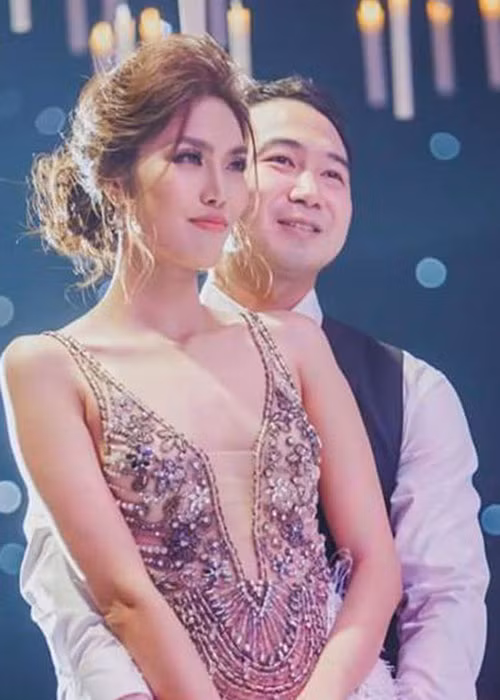 Sau hôn lễ, ông xã của Lan Khuê hứa sẽ trở thành một người chồng, người cha xứng đáng với cô và con. Ảnh: Vietnamnet